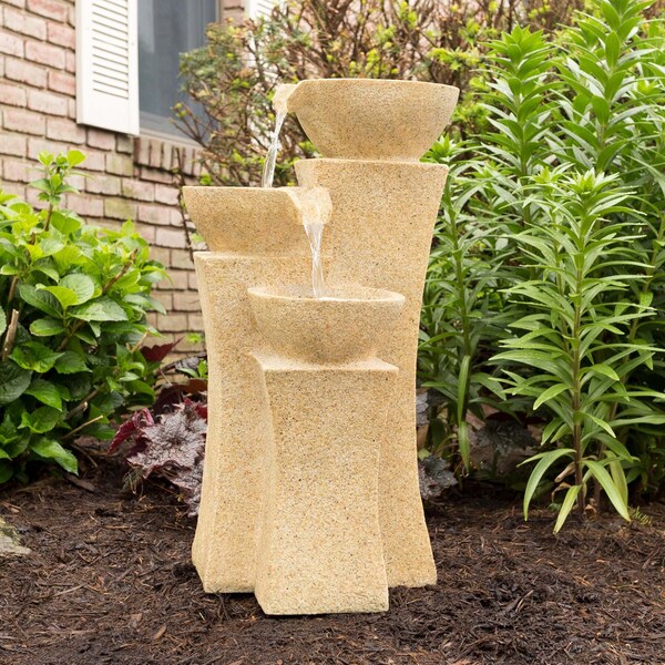 Pure Garden 3-Tier Cascading Pot Outdoor Fountain 50-0003 - main